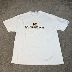 Vintage Michigan Wolverines Shirt Mens XL White Foot Locker NCAA Football Team